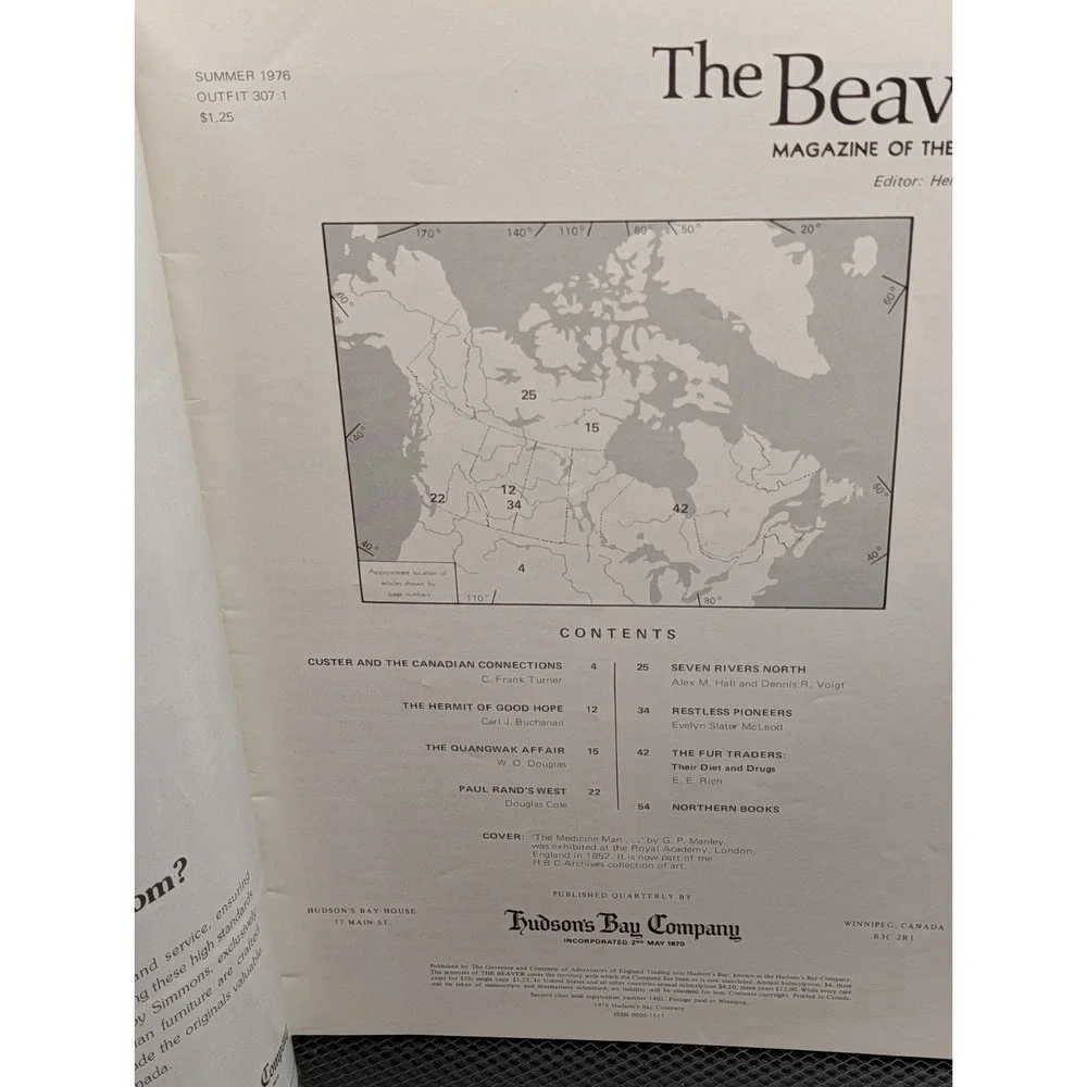 Hudsons Bay Company Magazine The Beaver Summer 1976 Canadian History